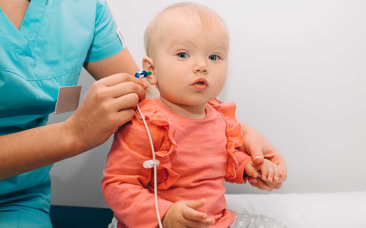 Infant with cochlear